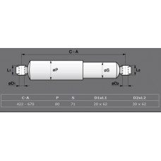Амортизатор подвески для DAF 426-670 20x62 30x62 0/0  зад. SABO