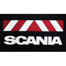 Брызговик для Scania SCN (к-т) 36x58 объемный текст, красн/бел. полоса