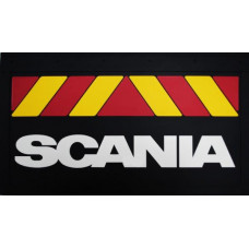 Брызговик для Scania SCN (к-т) 36x58 объемный текст, красн/желт. полоса