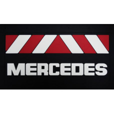 Брызговик для Mercedes MB (к-т) 36x58 объемный текст, красн/бел. полоса (Trek Auto)
