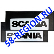 Брызговик для Scania SCN (к-т) 27x68 со светоотражающей белой основой черный
