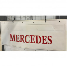 Брызговик для Mercedes MB (к-т) 67х27 объемный текст БЕЛЫЙ черная надпись