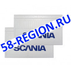 Брызговик для Scania SCN (к-т) 56x36 объемный текст БЕЛЫЙ синяя надпись