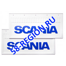 Брызговик для Scania SCN (к-т) 52x25 объемный текст БЕЛЫЙ синяя надпись