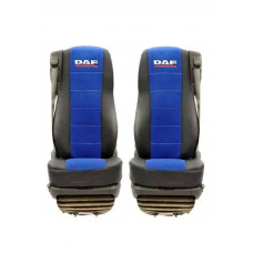 Чехол на сидение для DAF 105/106 2012> Prermium кожа черн + антара синяя