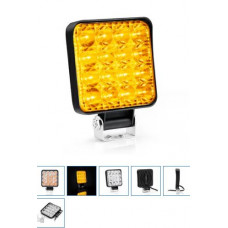 Фара светодиодная доп. 48W 10-50V, дл.110мм. 12 LED желтаый свет, квадр.