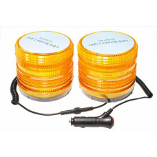 Маяк LED стробоскоп двойной жёлтый - 10-30 v h=115 mm, d=130 mm на магните в прикуриватель