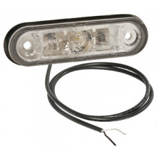 Указатель габаритов (фонарь габаритный) LED белый овал. с проводом для Schmitz Aspok