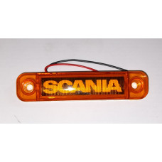 Фонарь габаритный LED для Scania SCN желтый 100*17 (80 по отверстиям) 24v