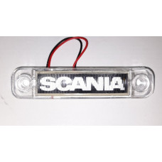 Фонарь габаритный LED для Scania SCN белый 100*17 (80 по отверстиям) 24v