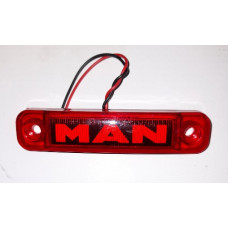 Фонарь габаритный LED для MAN красный 100*17 (80 по отверстиям) 24v