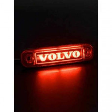 Фонарь габаритный LED для VOLVO красный 100*17 (80 по отверстиям) 24v