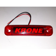 Фонарь габаритный LED для Krone красный 100*17 (80 по отверстиям) 24v
