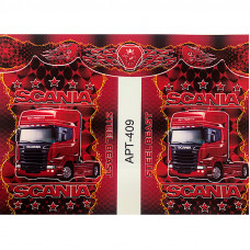 Шторы DK для Scania (комплект) Красные с Принтом DK АРТ409
