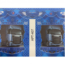 Шторы DK для Scania (комплект) Синий с Принтом DK АРТ407