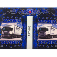 Шторы DK для Scania (комплект) Синий с Принтом DK АРТ405