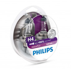 Лампа 12v H4 60/55  PHILIPS+60% VisionPlus в упаковке 2 шт.