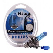 Лампа 12v H4 60/55 +W5W PHILIPS Blue Vision ultra в упаковке 2 шт.