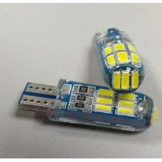 Лампа Диод 24V T10 15SMD- силикон LED белая чип