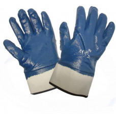 Перчатки нитриловые синие крага (резин)