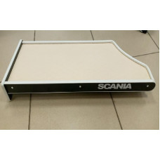 Полка для Scania SCN 2017 г.в. L=1106 mm белая кожа выдвижной стол
