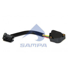Потенциометр педали акселератора для Volvo FH12/FM7 92>98 (прямоуг. черная фишка 5 конт) Sampa