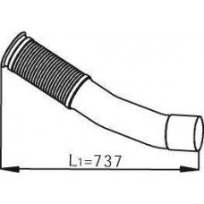 Труба глушителя для MB Actros нерж. L= 737 EXIT