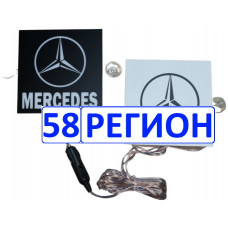 Табличка светящаяся Малая с Логотипом для Mercedes MB к-т 2шт 15*15 PREMIUM (Польша) 24V
